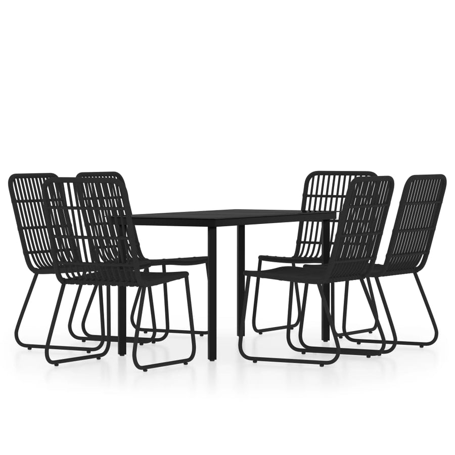 -Delige Tuinset 7 140 cm tafellengte Zwart