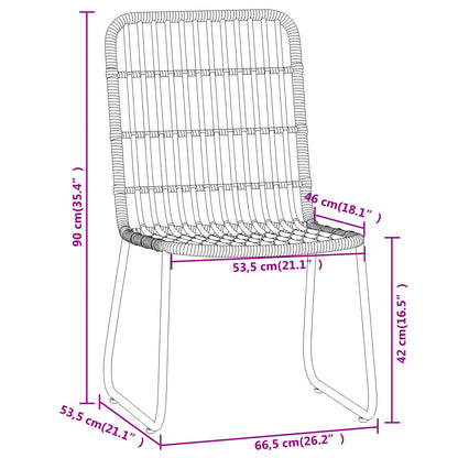 7-Delige Tuinset 6 200 cm tafellengte Zwart