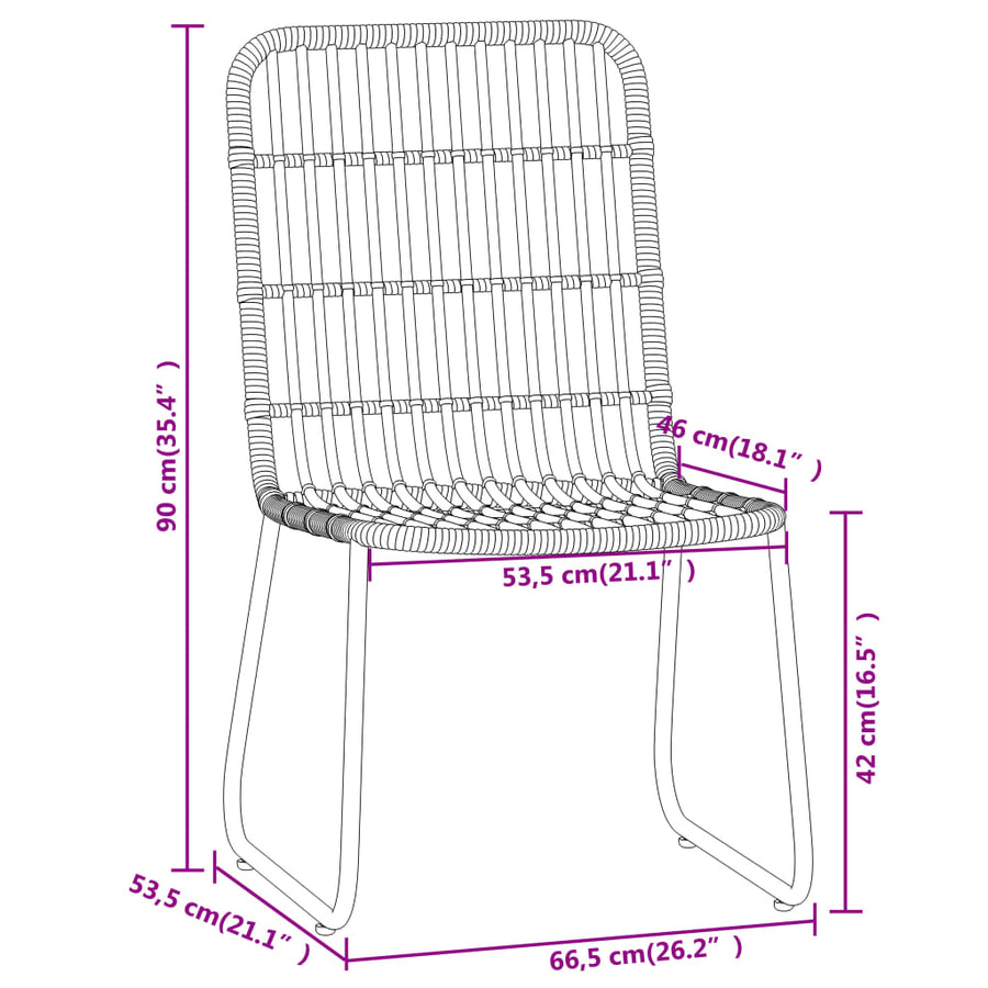Tuinset 9 200 cm tafellengte Zwart