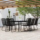 9-piece Garden Furniture Set black