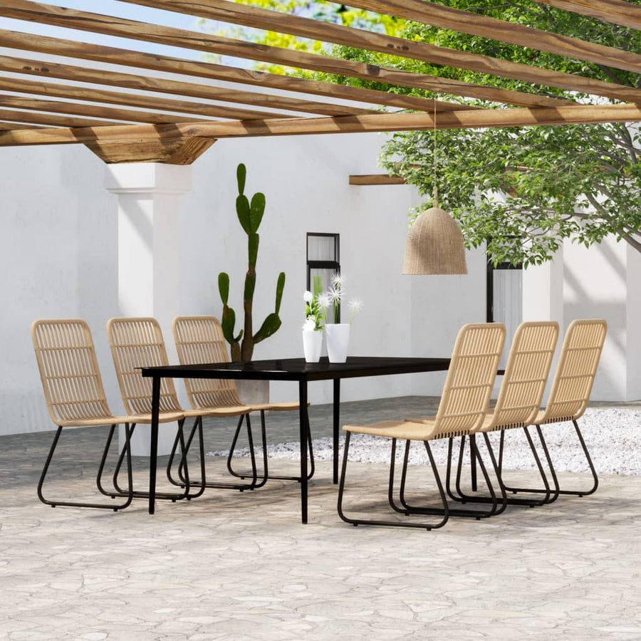 7-delige Tuinset eikenkleurig