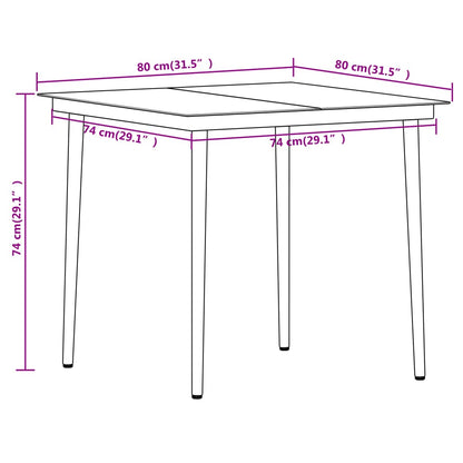 -Delige Tuinset 3 80 cm tafellengte Zwart