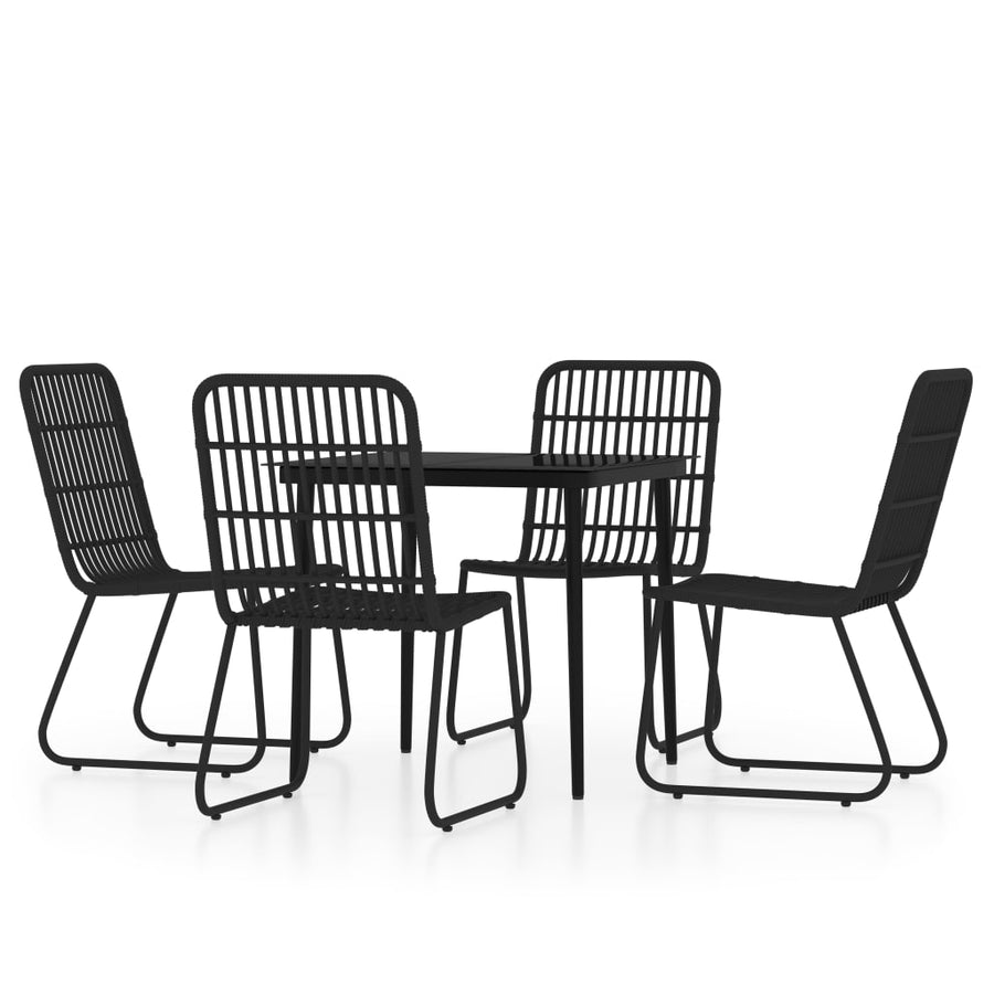 -Delige Tuinset 5 80 cm tafellengte Zwart