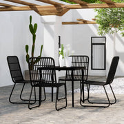 Tuinset 5-delig zwart tafel 80x80 cm