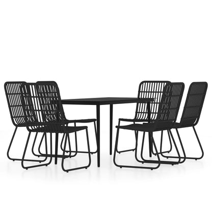 -Delige Tuinset 7 140 cm tafellengte Zwart