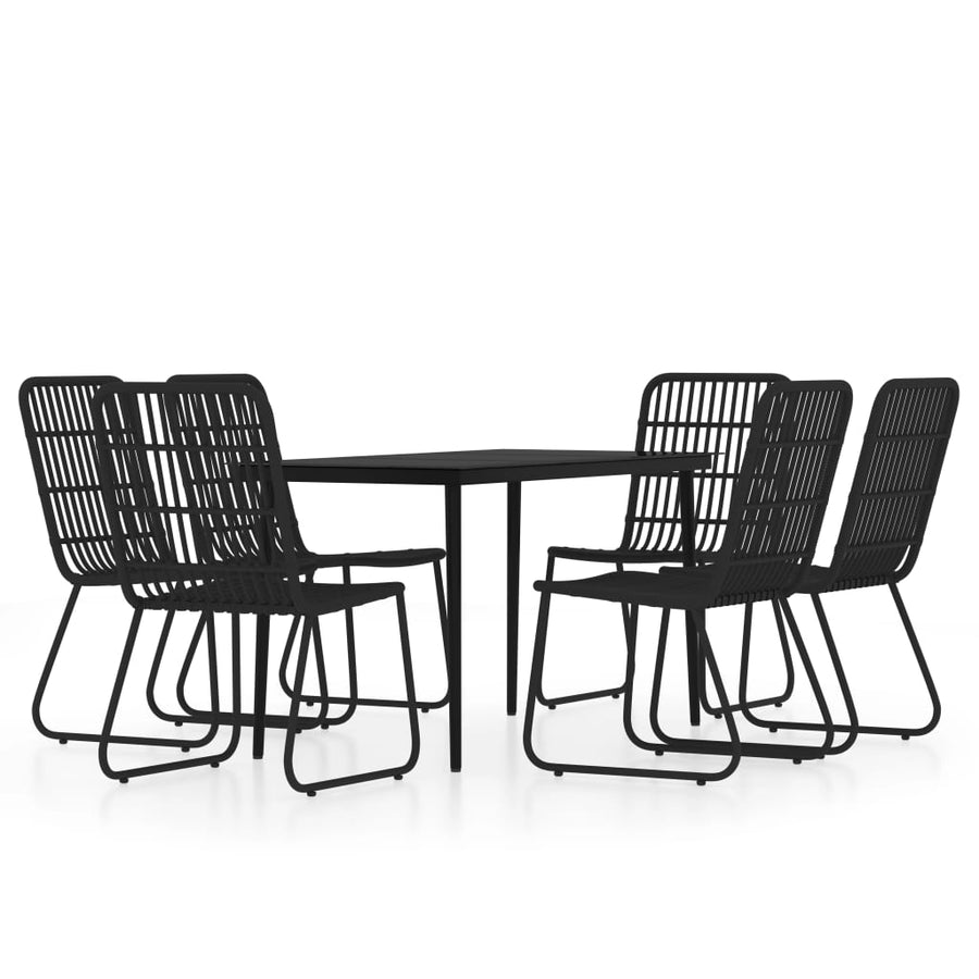 -Delige Tuinset 7 140 cm tafellengte Zwart