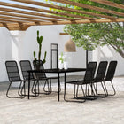 Tuinset 7-delig zwart 200x100 cm