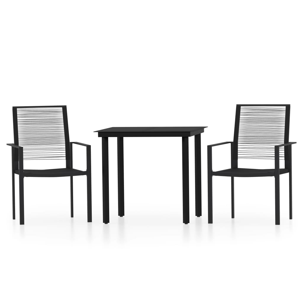 -Delige Tuinset Zwart 3 80 cm tafellengte