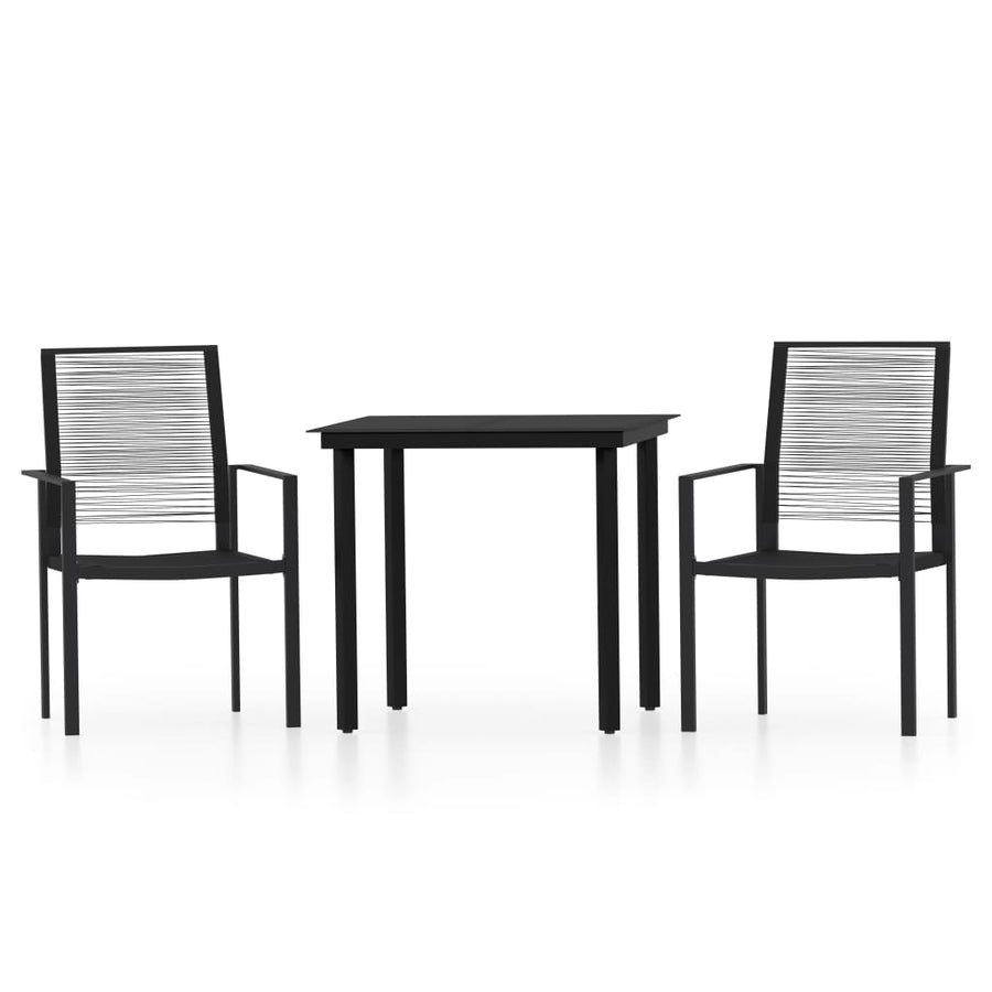 -Delige Tuinset Zwart 3 80 cm tafellengte