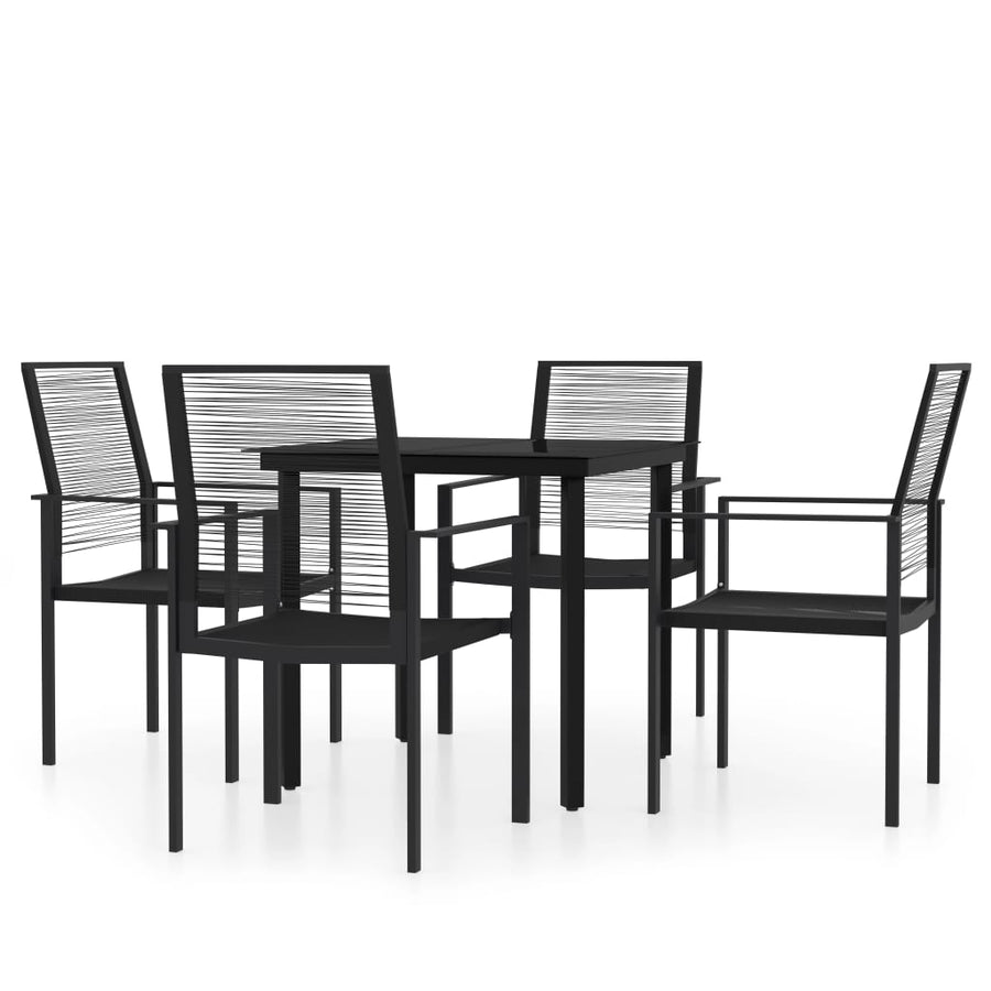 -Delige Tuinset Zwart 5 80 cm tafellengte