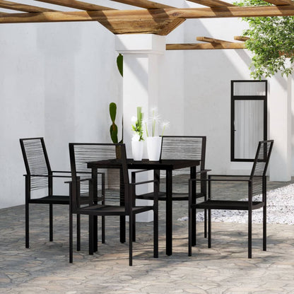 -Delige Tuinset Zwart 5 80 cm tafellengte