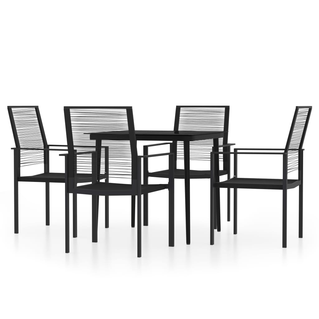 -Delige Tuinset Zwart 5 80 cm tafellengte
