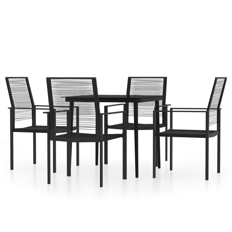 -Delige Tuinset Zwart 5 80 cm tafellengte