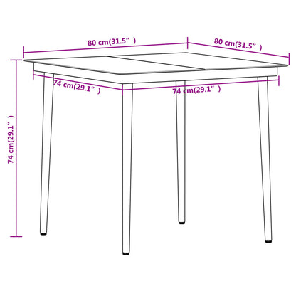-Delige Tuinset Zwart 5 80 cm tafellengte