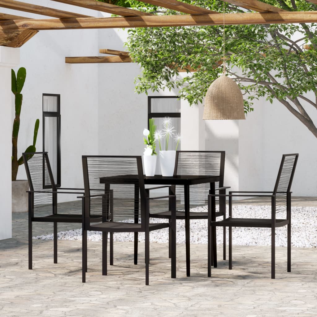 -Delige Tuinset Zwart 5 80 cm tafellengte