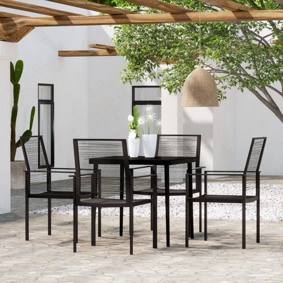 -Delige Tuinset Zwart 5 80 cm tafellengte
