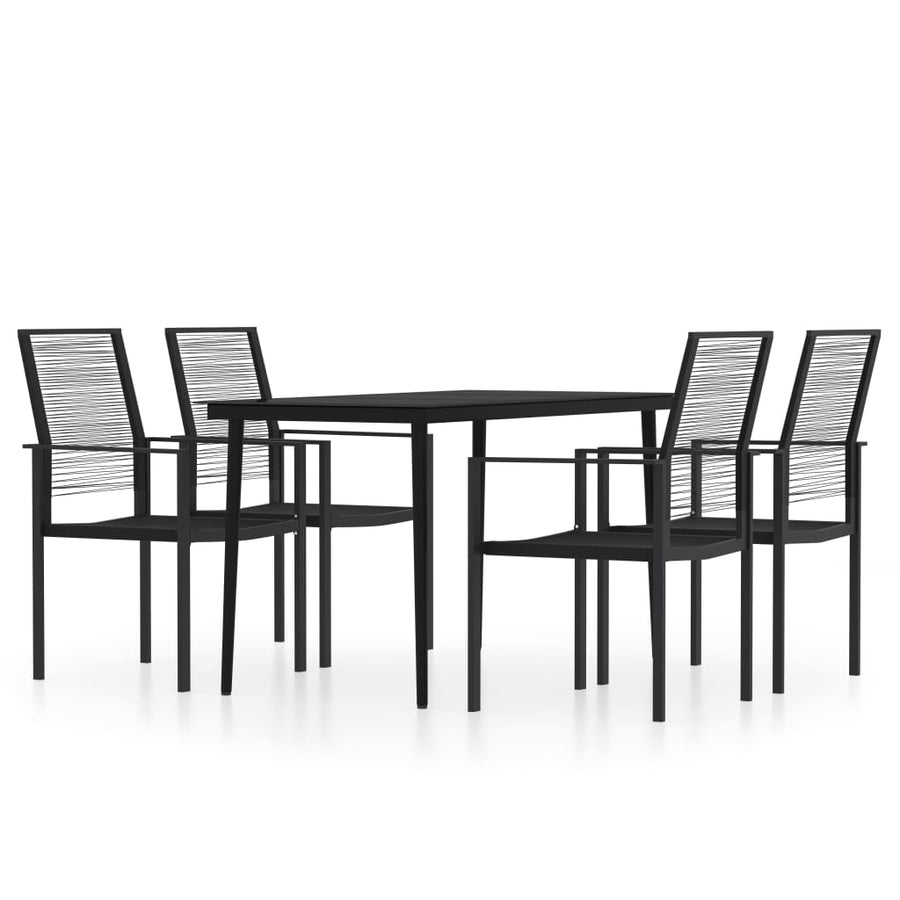 -Delige Tuinset Zwart 5 140 cm tafellengte
