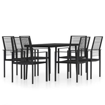 -Delige Tuinset Zwart 7 140 cm tafellengte