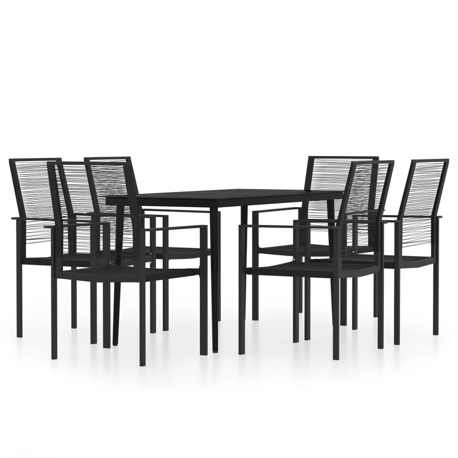 -Delige Tuinset Zwart 7 140 cm tafellengte