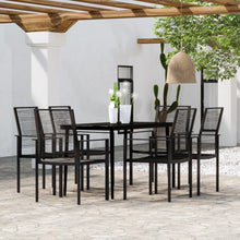 -Delige Tuinset Zwart 7 140 cm tafellengte