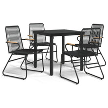 -Delige Tuinset Pvc-Rattan Zwart 5 80 cm tafellengte