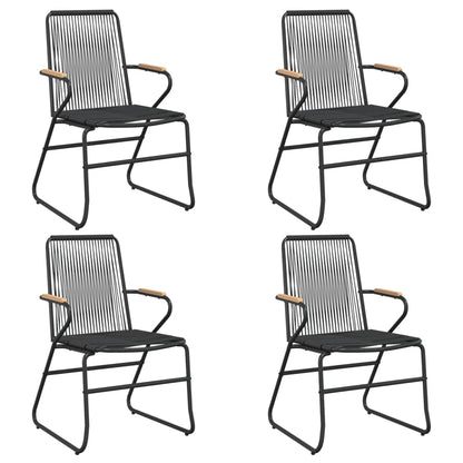 -Delige Tuinset Pvc-Rattan Zwart 5 80 cm tafellengte