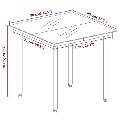 -Delige Tuinset Pvc-Rattan Zwart 5 80 cm tafellengte