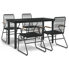 -Delige Tuinset Pvc-Rattan Zwart 5 140 cm tafellengte