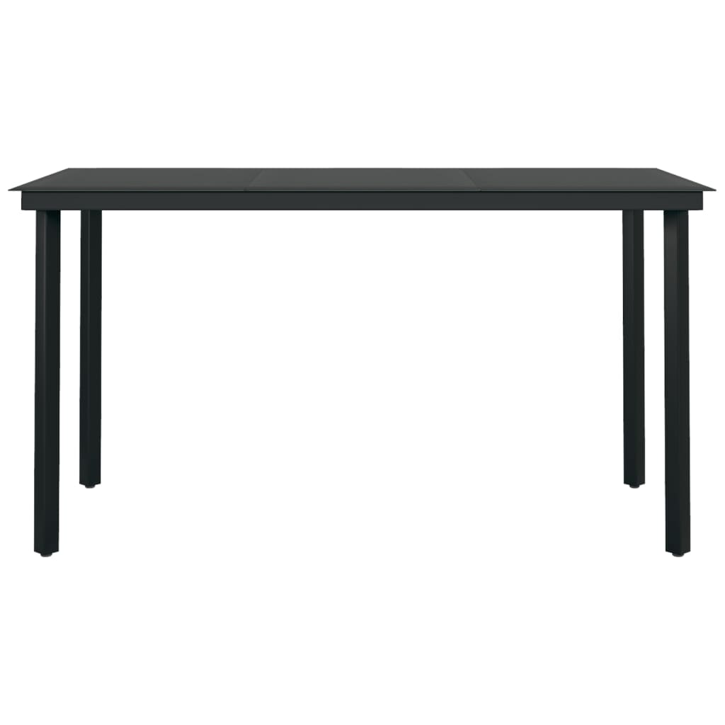 -Delige Tuinset Pvc-Rattan Zwart 5 140 cm tafellengte