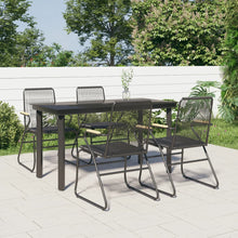 -Delige Tuinset Pvc-Rattan Zwart 5 140 cm tafellengte