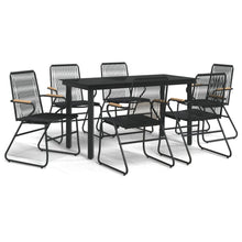 -Delige Tuinset Pvc-Rattan Zwart 7 140 cm tafellengte