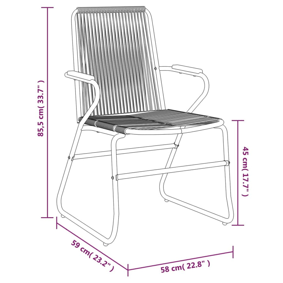 -Delige Tuinset Pvc-Rattan Zwart 7 140 cm tafellengte