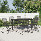 Tuinset 7-delig PVC-rattan zwart