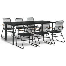 7-Delige Tuinset Pvc-Rattan Zwart 6 200 cm tafellengte