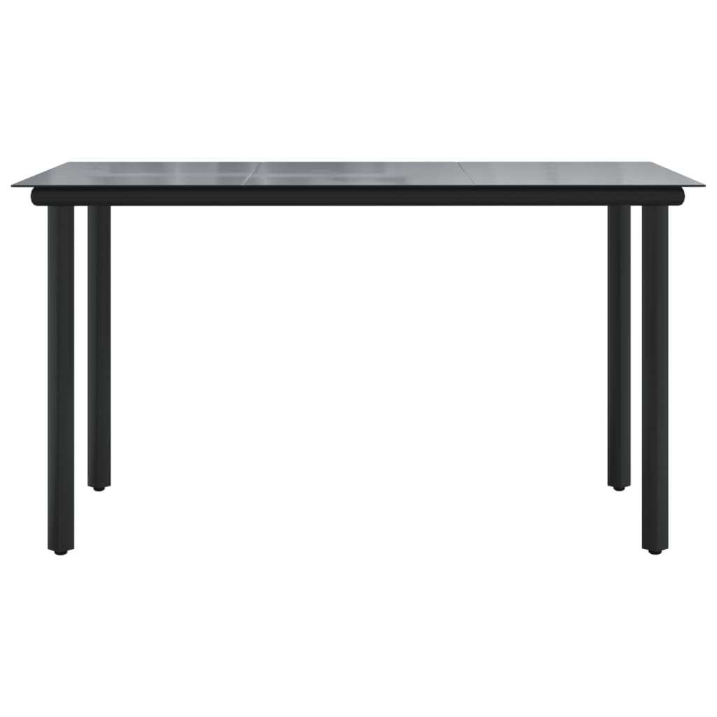 7-Delige Tuinset Pvc-Rattan Zwart 6 200 cm tafellengte