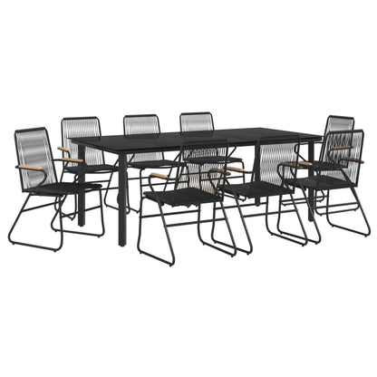9-Delige Tuinset Pvc-Rattan Zwart 8 200 cm tafellengte
