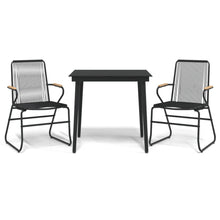 -Delige Tuinset Pvc-Rattan Zwart 3 80 cm tafellengte
