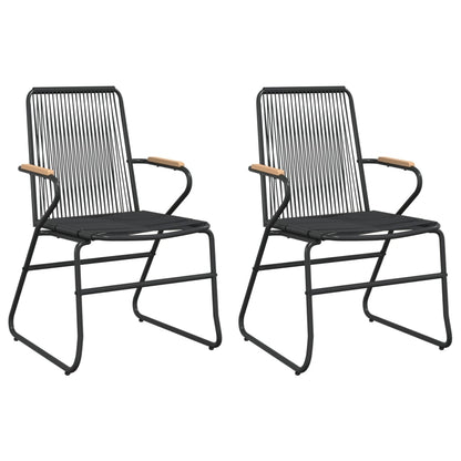-Delige Tuinset Pvc-Rattan Zwart 3 80 cm tafellengte