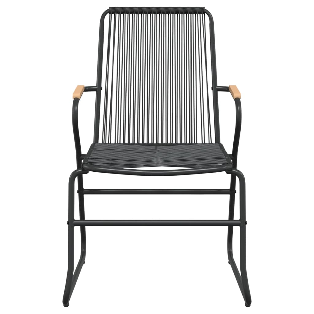 -Delige Tuinset Pvc-Rattan Zwart 3 80 cm tafellengte