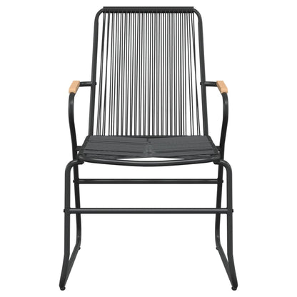 -Delige Tuinset Pvc-Rattan Zwart 3 80 cm tafellengte
