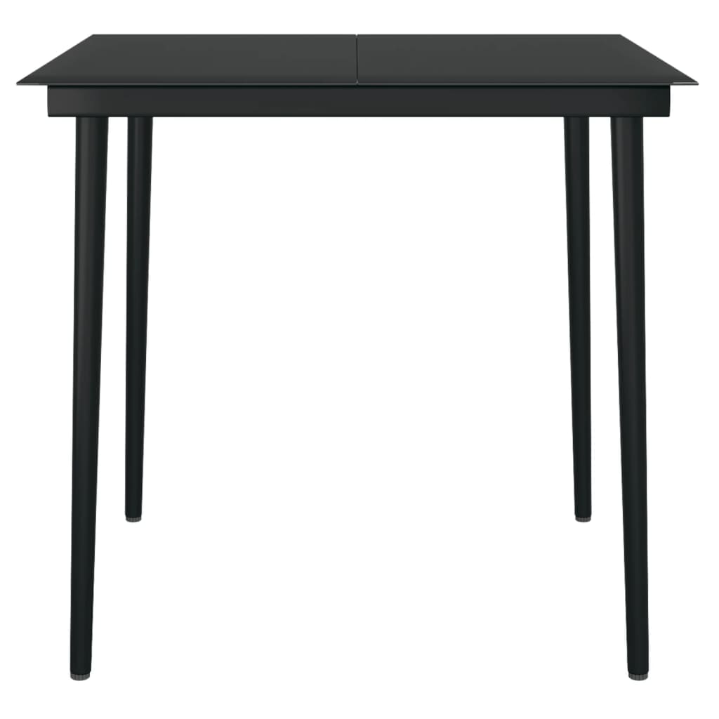 -Delige Tuinset Pvc-Rattan Zwart 3 80 cm tafellengte
