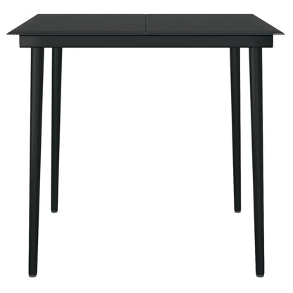 -Delige Tuinset Pvc-Rattan Zwart 3 80 cm tafellengte