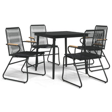 -Delige Tuinset Pvc-Rattan Zwart 5 80 cm tafellengte
