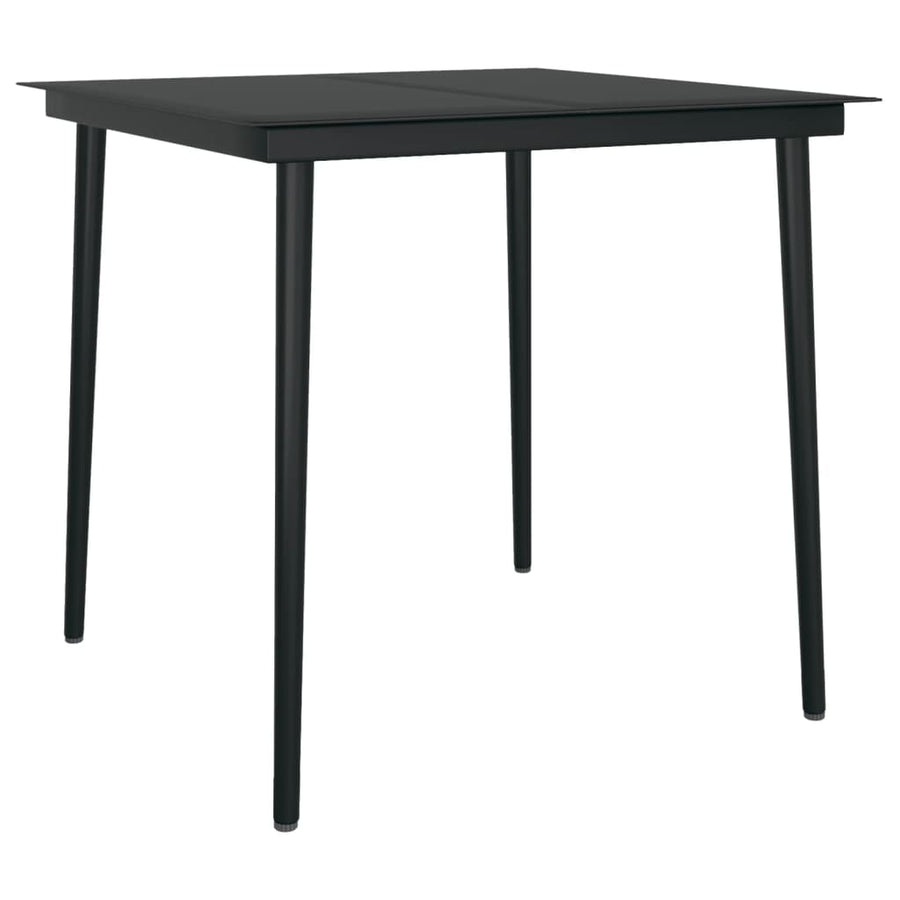 -Delige Tuinset Pvc-Rattan Zwart 5 80 cm tafellengte