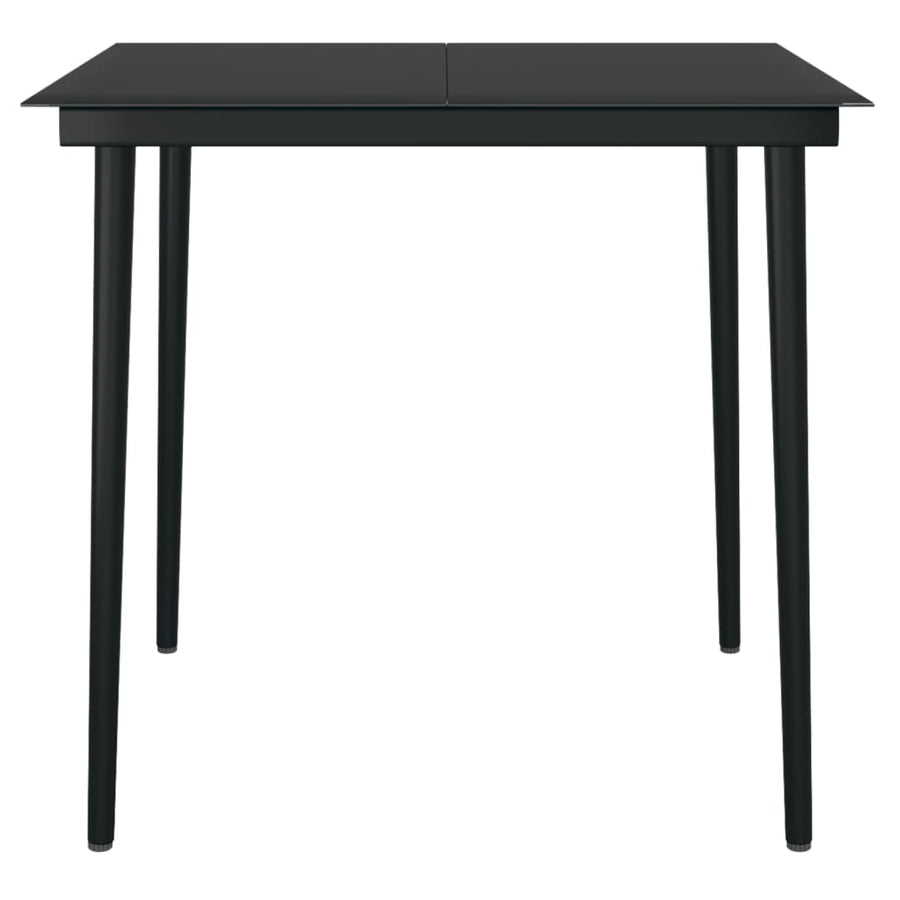 -Delige Tuinset Pvc-Rattan Zwart 5 80 cm tafellengte