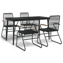 -Delige Tuinset Pvc-Rattan Zwart 5 140 cm tafellengte