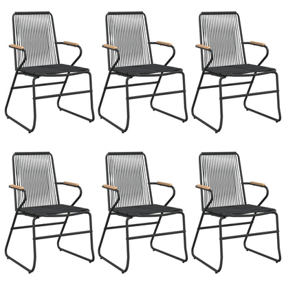 -Delige Tuinset Pvc-Rattan Zwart 7 200 cm tafellengte