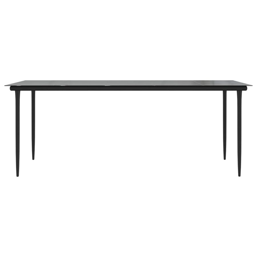 7-delige Tuinset PVC-rattan zwart