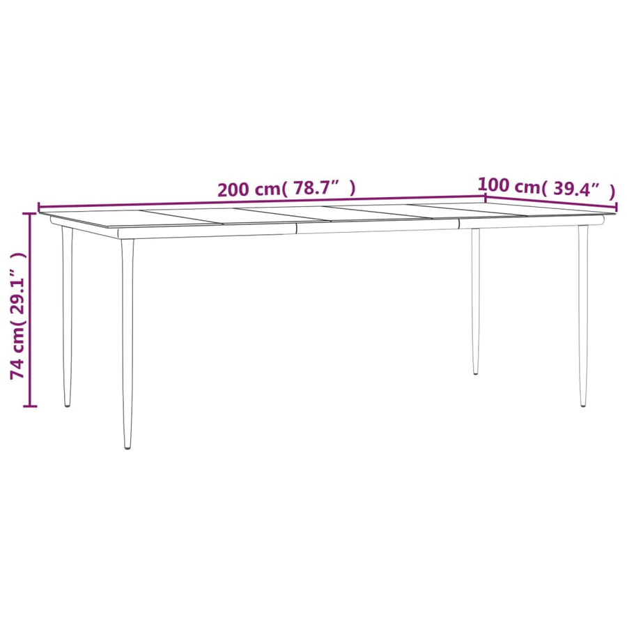 7-delige Tuinset PVC-rattan zwart