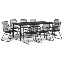 9-delige Tuinset PVC-rattan zwart